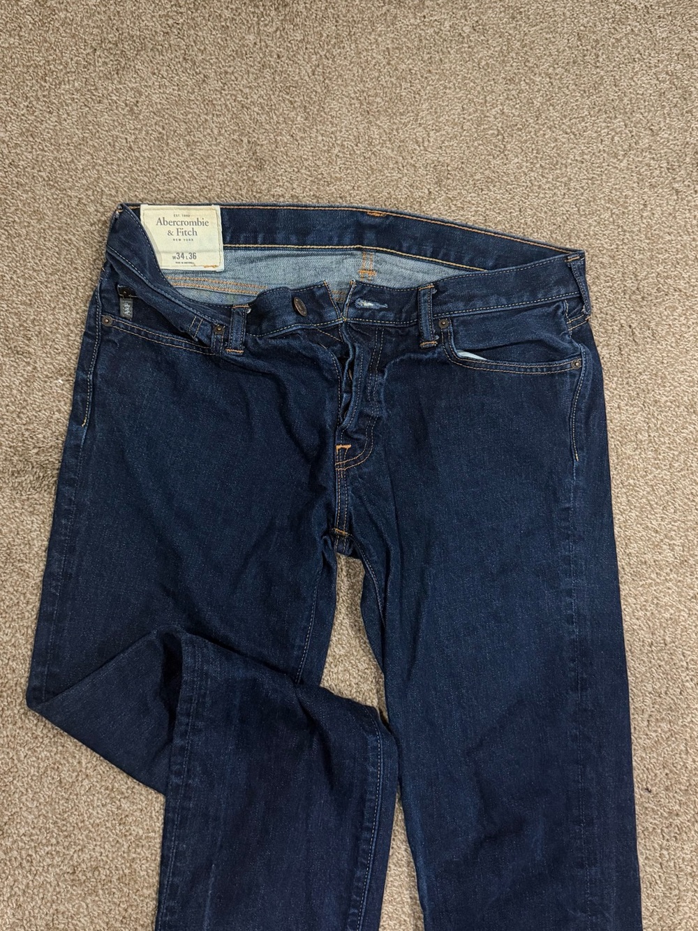 Abercrombie & Fitch Navy Blue Straight Jeans